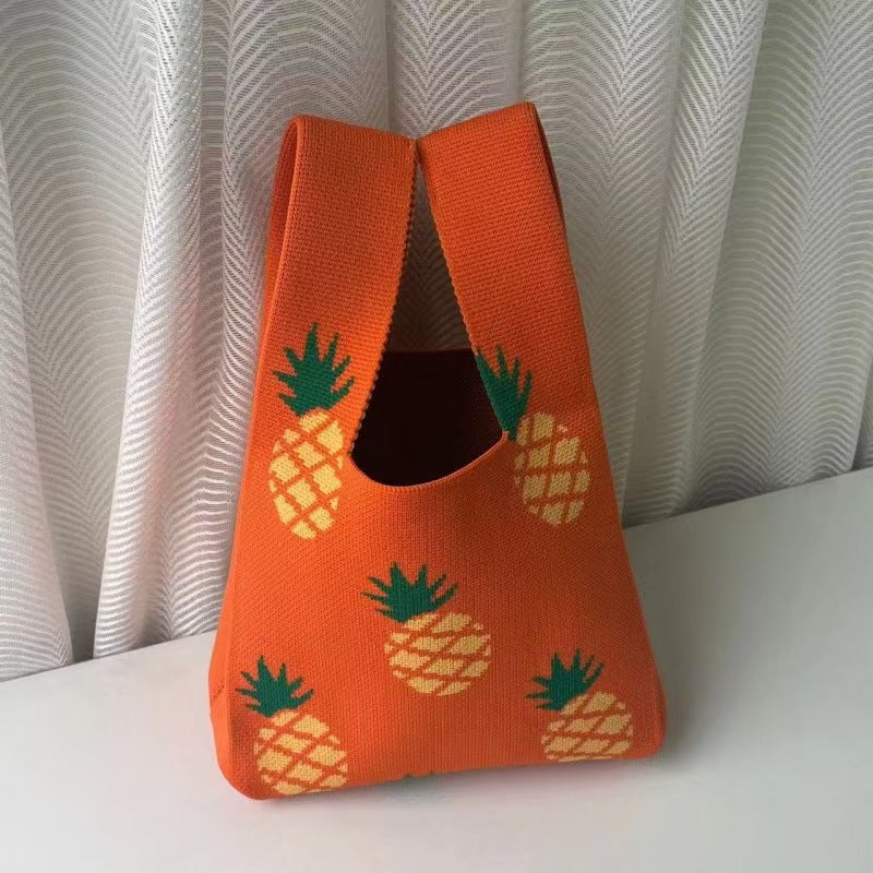 2025 Xipu Special Festive Wedding Gift Bag Special Hand Bag Vest Bag Sweet and Festive Knitted Bag 90g pineapple