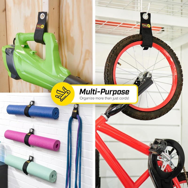 Wrap-It Storage Heavy-Duty Straps, 17-inch (6 Pack) - Extension Cord Organizer, Storage, Cord Straps, Cable Straps for Hoses, Rope, RV, Workshop, Boat, Tools, and Garage Wall Storage and Organization - Image 4
