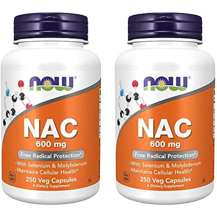 Now Foods Nac-Acetyl Cysteine 600mg, 250 Vcaps (500 (250X2)) - Image 1