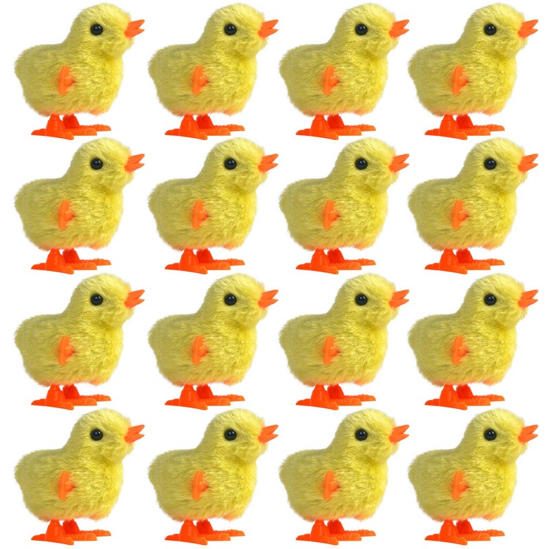 YOFOBU 16 Pack Wind Up Chicken Novelty Jumping Chicken Gag Plush Chicks for Kids Party Favors Supplies PropsHalloween PartyEaster Basket Stuffers Cinco De Mayo - Image 2