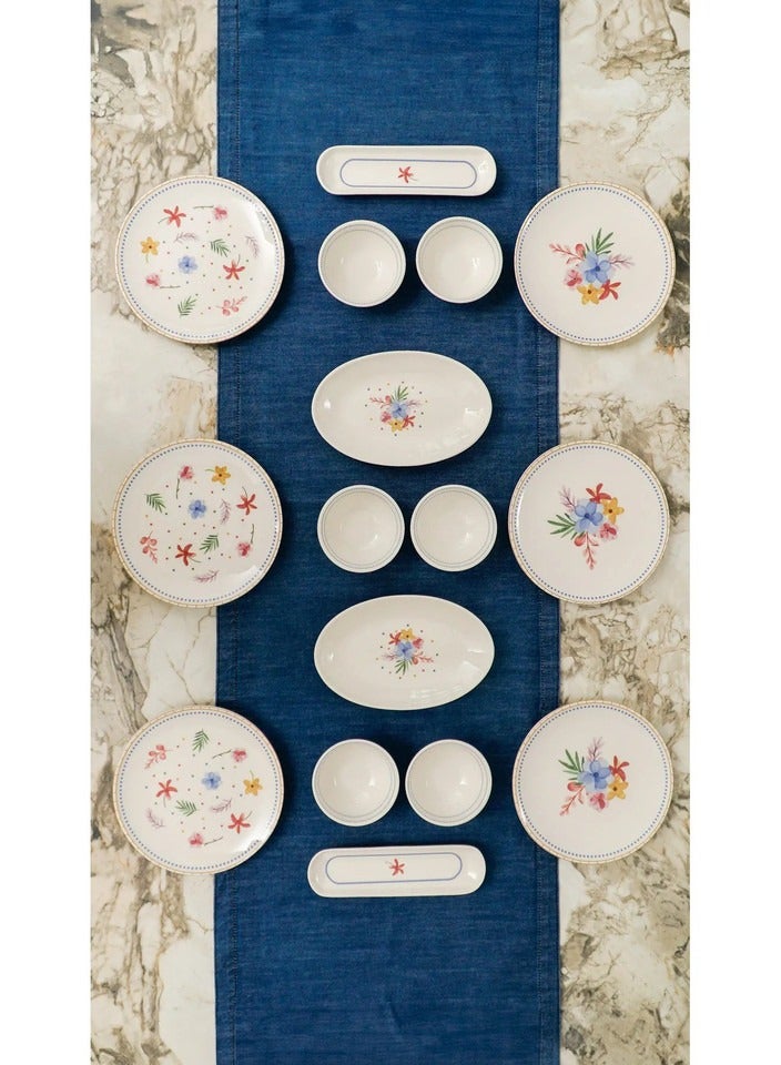 Farika Porselen Dalya 16-Piece 6-Serving Porcelain Breakfast Set  - Image 1
