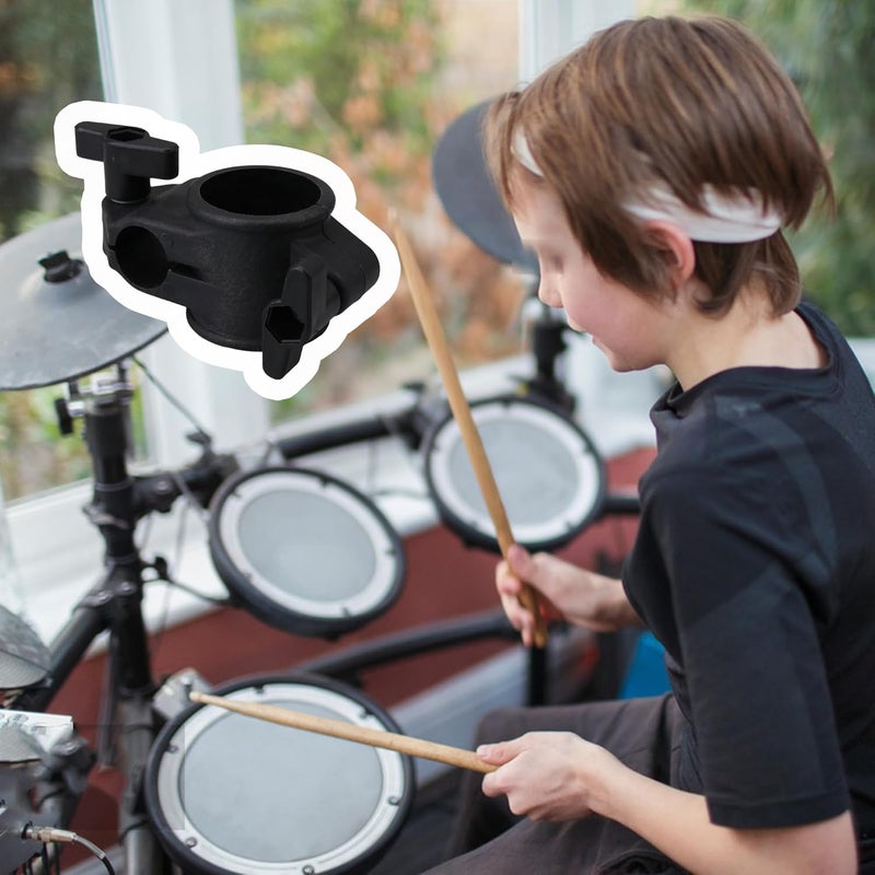 logyues 22mm Electronic Drums T Clamp Clip Bracket Kit Tubing Rack Mount Black Replacement for Roland CR-22 - Image 2