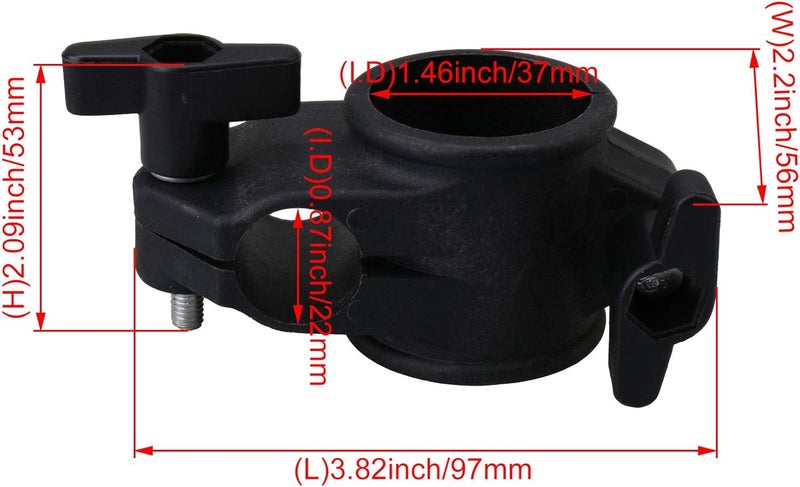 logyues 22mm Electronic Drums T Clamp Clip Bracket Kit Tubing Rack Mount Black Replacement for Roland CR-22 - Image 5