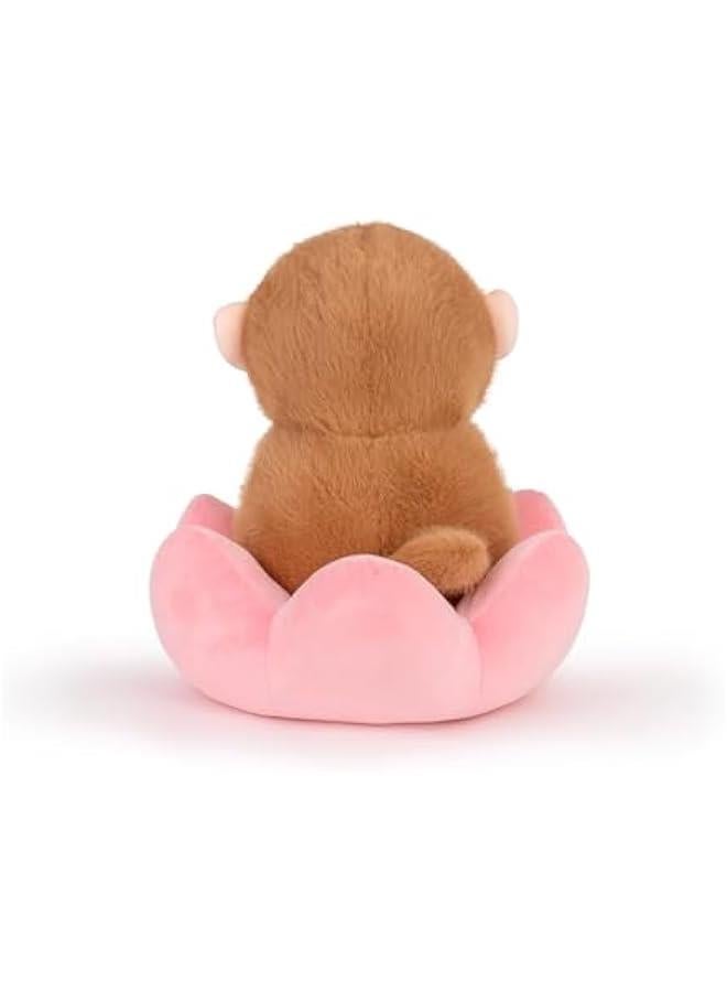Monkey Stuffed Animal Cute Monkey Plush Soft Monkey Plushie with Lotus Monkey Toy Gift for Kids(10.5Inch) - Image 3