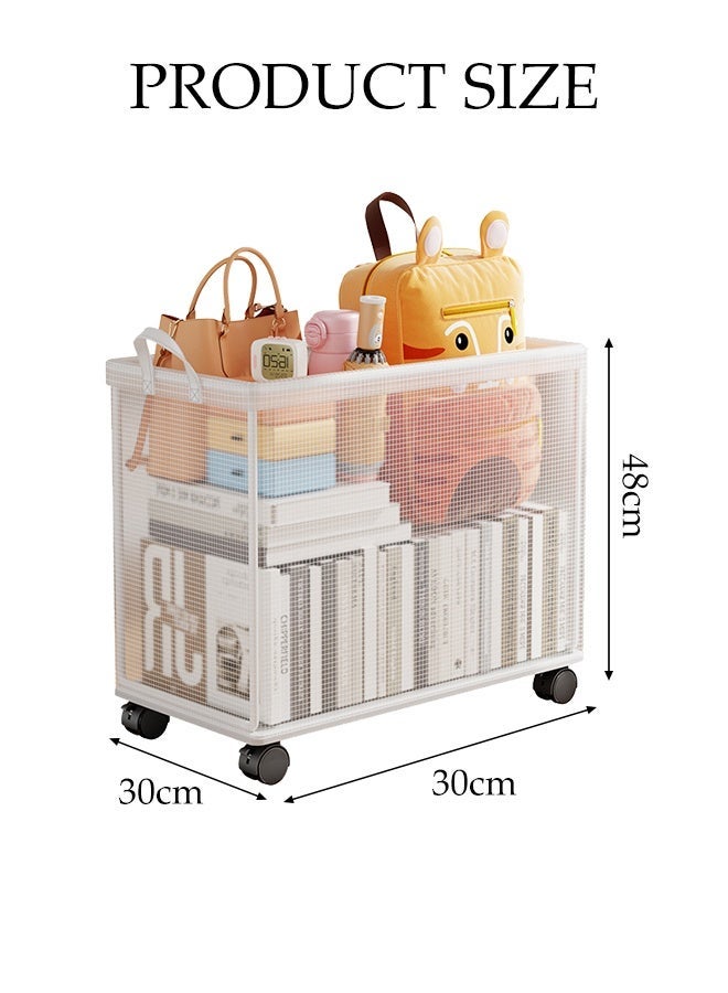 DUNISO Foldable Storage Shelves with Wheels,Waterproof Multifunctional Storage Basket,Unit Rolling Cart for Garage, Office, Basement, Bedroom,Bathroom(48*30*30) - Image 2