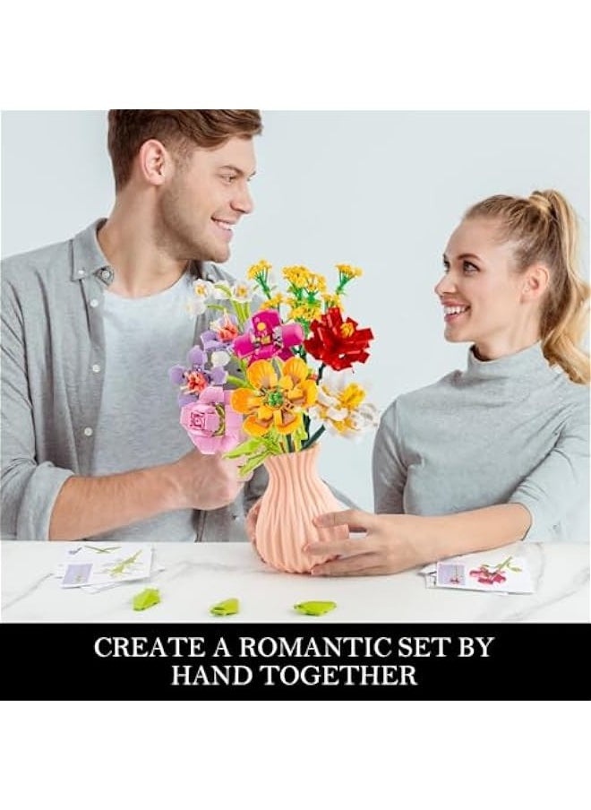 OCTOBER - Flowers Bouquet Building Set with Vase, 756PCS Orchid Botanical Collection Building Kit, Mother's Day Anniversary Birthday Gifts for Mom Women Girlfriend Adults 8+ - Image 1