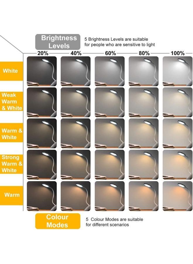 NIBEMINENT Eye Protect LED Reading Light With Flexible Neck Multicolour - Image 2