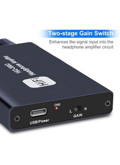 erorex Headphone Amplifier Two Stage Gain Switch Portable Headphone Amp For Mobilephone And Pc 3.5Mm Stereo Audio Input Out Space Gray  - Image 2