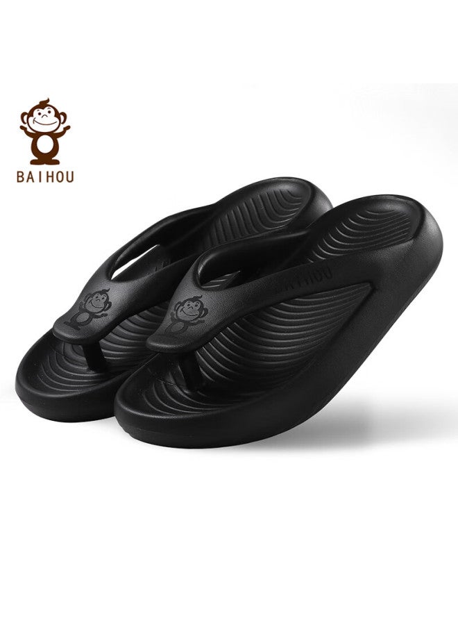 Baihou Summer Uni Students' Thick-soled Indoor Slippers R-18 Black Size 44-45 - Image 1