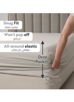 دوناتيلا الفراش المجهزة ورقة 2 قطعة التوأم حجم الصلبة غطاء سرير مجموعة يناسب (120 * 200 سنتيمتر) مع سادات و 30 سنتيمتر اضافية عميق نحى ستوكات غطاء سرير ، الزئبق  - Image 2