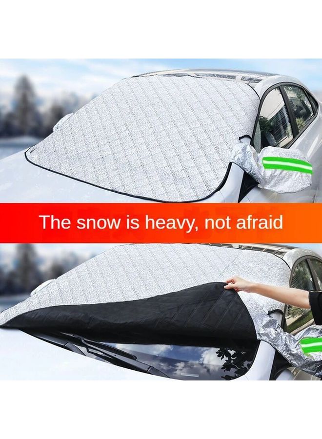 Silvery Car Magnetic Sunshade Cover Snow and Heat Protector Windshield Front Sun Protection Universal - Image 1