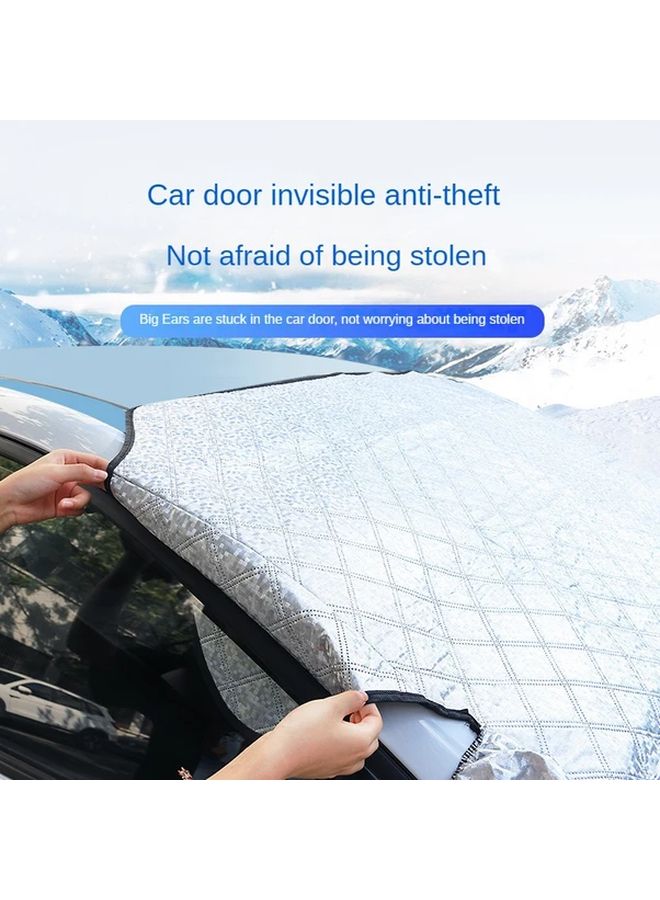 Silvery Car Magnetic Sunshade Cover Snow and Heat Protector Windshield Front Sun Protection Universal - Image 5