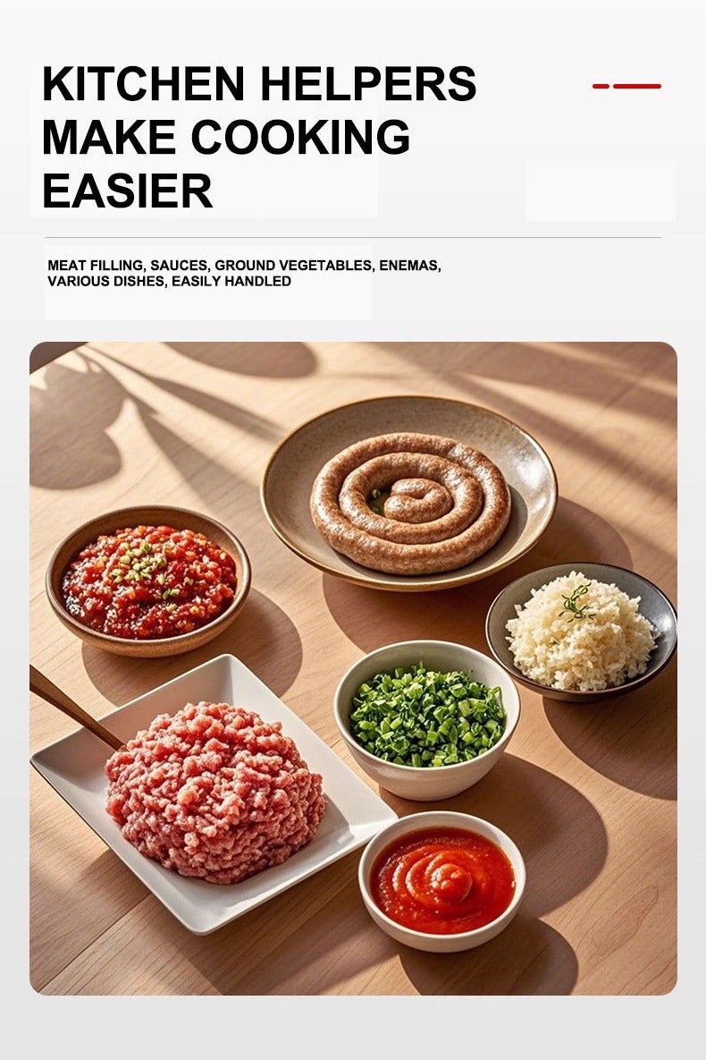 sokany Meat Grinder, Sausage Stuffer, 2800W Electric Meat Mincer with Reverse Function,Incude Stainless Steel Blades & 3 Grinding Plates,Sausage Maker & Kibbe Kit for Home Kitchen & Commercial Using,SK-06044,Silver/Black - Image 4