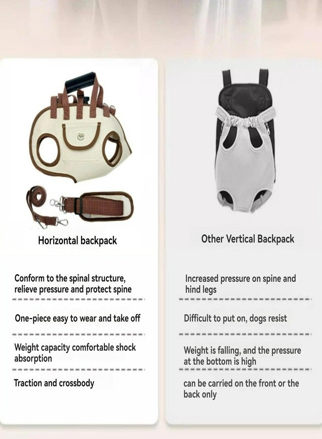 Layheld Cat Puppy Backpack Multi-Functional Crossbody Shoulder Handheld Carrier Bag with Strap & Leash 3PCs Set Travel Walking Pet Supplies Dog Accessories (Bag+Strap+Leash 3pc,Small) - Image 3