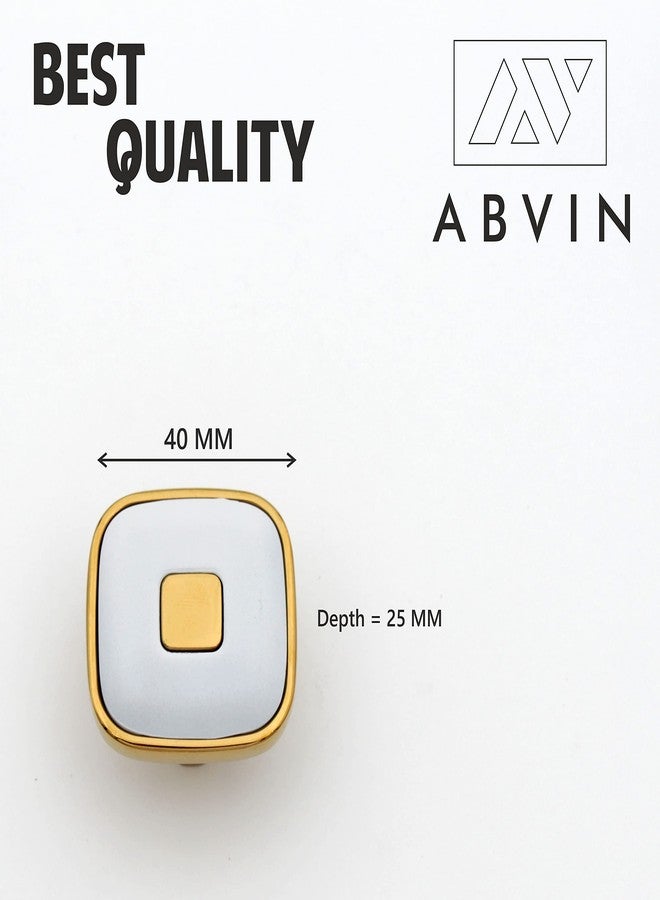 ABVIN Premium White Gold Bar Handles, Unique Modern Gold Cabinet Hardware, Furniture Pulls for Doors, Cabinets, Cupboards & Drawers Home & Kitchen Decor |1 pcs|Knob - Image 2