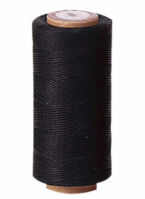 150D Waxed Cords Polyester Sewing Thread All Purpose Flat Wax ing Strings for Bookbinding Macrame Handcraft DIY Bracelets (Black)