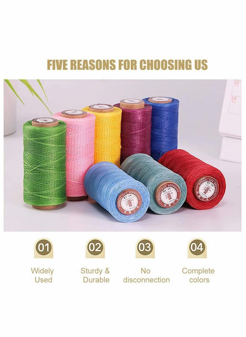150D Waxed Cords Polyester Sewing Thread All Purpose Flat Wax ing Strings for Bookbinding Macrame Handcraft DIY Bracelets (Black)