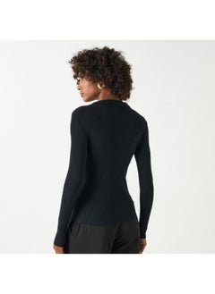 2Xtremz 2Xtremz Ribbed Sweater with Long Sleeves and Collared Neckline  - Image 4