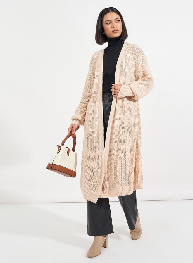 Styli Regular Fit Longline Chunky Knit Cardigan  - Image 1