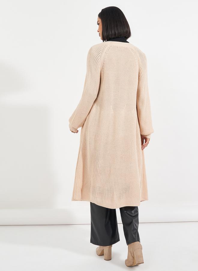 Styli Regular Fit Longline Chunky Knit Cardigan  - Image 4