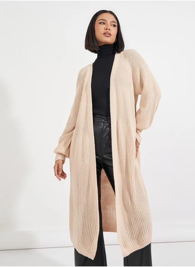 Styli Regular Fit Longline Chunky Knit Cardigan