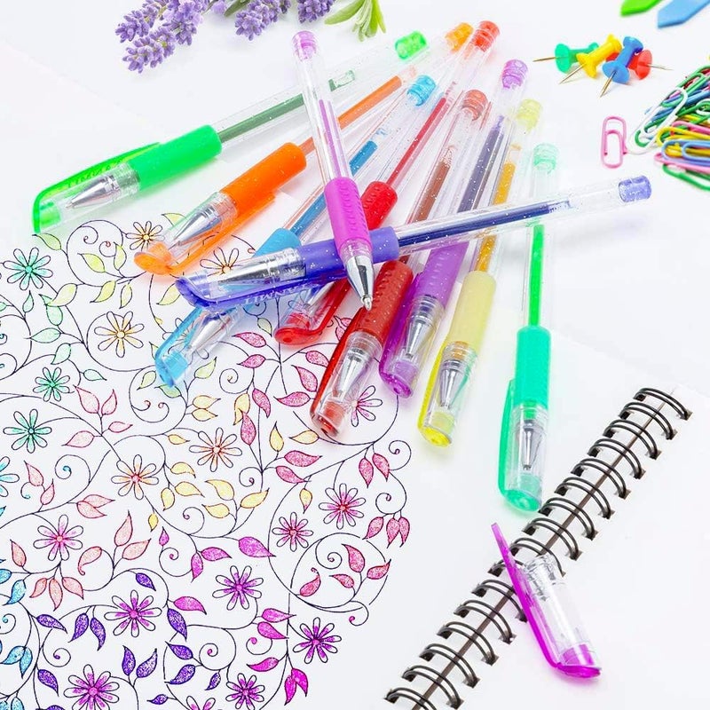 TANMIT 36 Colors Gel Pens Set for Adult Coloring Books, Colored Gel Marker with 40% More Ink, Great for Adult Doodling Scrapbooking Drawing - Image 5