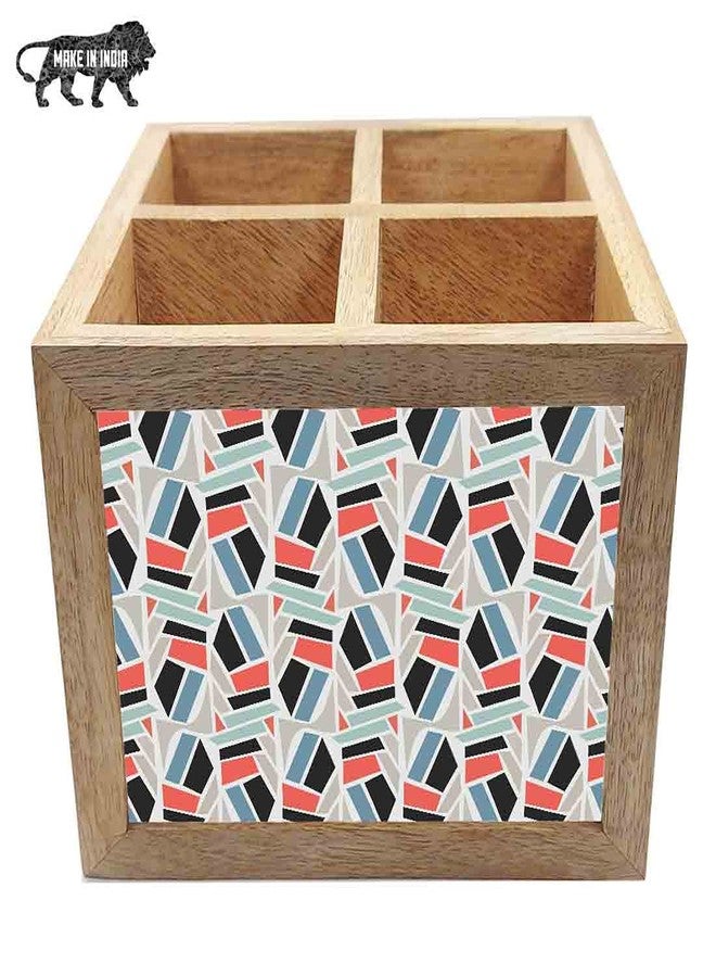 Nutcase Wooden Cutlery Stand Holder Silverware Caddy Spoons Forks Knives Organizer for Dining Table & Kitchen -Made in India-Spoons NOT Included - Pastel Patterns - Image 5