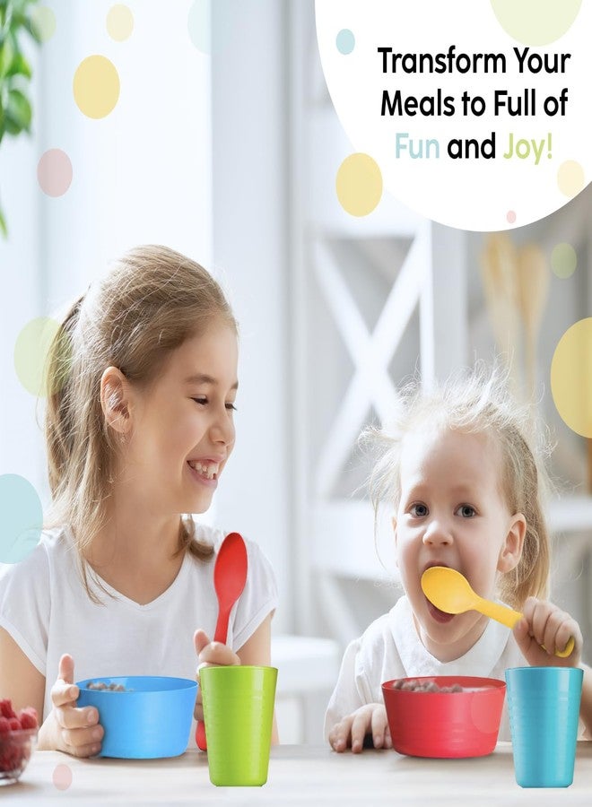 PLASKIDY Kids Cups - Set of 18 Plastic Toddler Drinking Cups, 8 Ounce Tumblers in 9 Assorted Colors - Reusable, Dishwasher Safe, BPA Free for Kids and Toddlers - Image 4