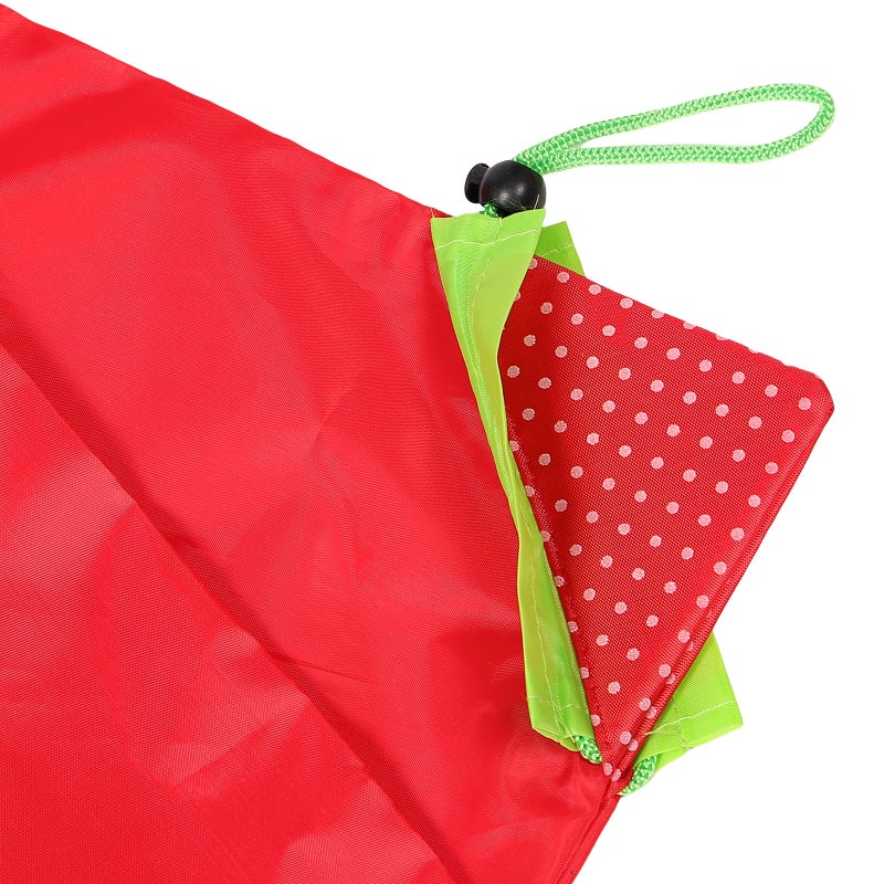 3 Pcs Reusable Folding Fruits Style Outdoor Handbags Portable Shopping Bag Polyester Women Tote (Strawberry Style) - Image 2