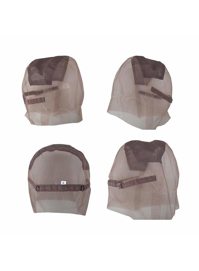 Furun Full Lace Wig Cap with adjustable straps Wig base for Ventilating or Knotting Wig foundation Wig Making Cap (Small 21.5inch,Brown) - Image 1