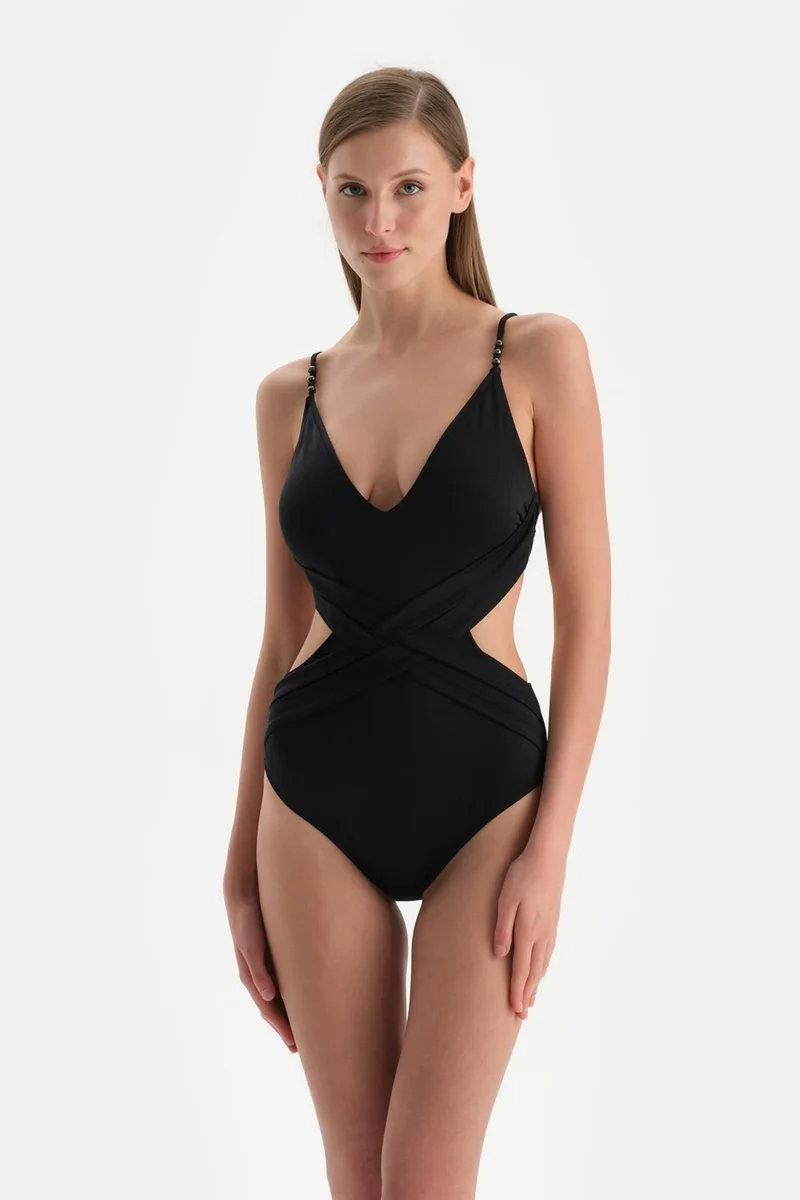 dagi Black Mid Waist Bikini Bottom