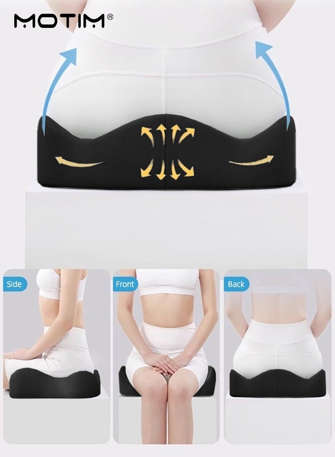 Motim Car Lumbar Support Pillow & Seat Cushion Set for Office Chair Car Seat, Memory Foam Ergonomic Design Coccyx Cushion for Tailbone, Promotes Healthy Driving Posture and Relieves Back Pain - Image 2