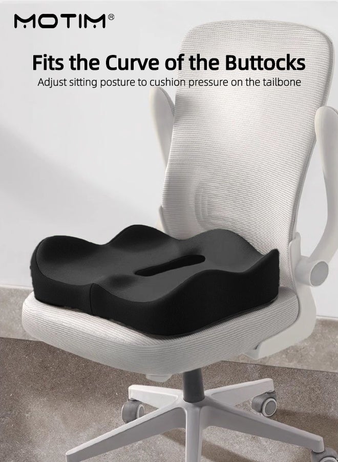 Motim Car Lumbar Support Pillow & Seat Cushion Set for Office Chair Car Seat, Memory Foam Ergonomic Design Coccyx Cushion for Tailbone, Promotes Healthy Driving Posture and Relieves Back Pain - Image 3