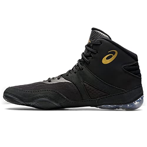 ASICS Men's Split Elite Wrestling Shoes, 7, Black/Pure Gold - Image 4