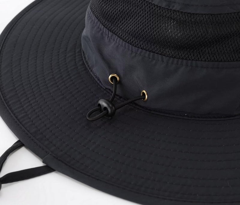 Home Prefer Men's Sun Hat UPF 50+ Wide Brim UV Protective Safari Outback Bucket Hat Fishing Hat Black - Image 5