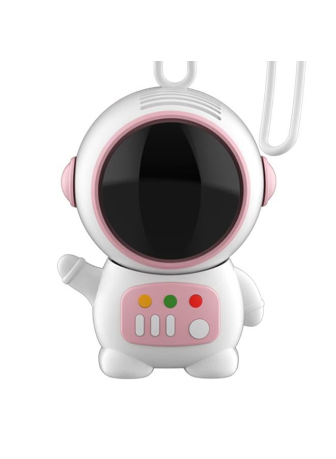 Loquat Portable Neck Fan 2 Speeds Bladeless Mini Hanging Neck Fan USB Rechargeable Personal Handheld Fan for Indoor Outdoor Astronaut Shape Pink - Image 4