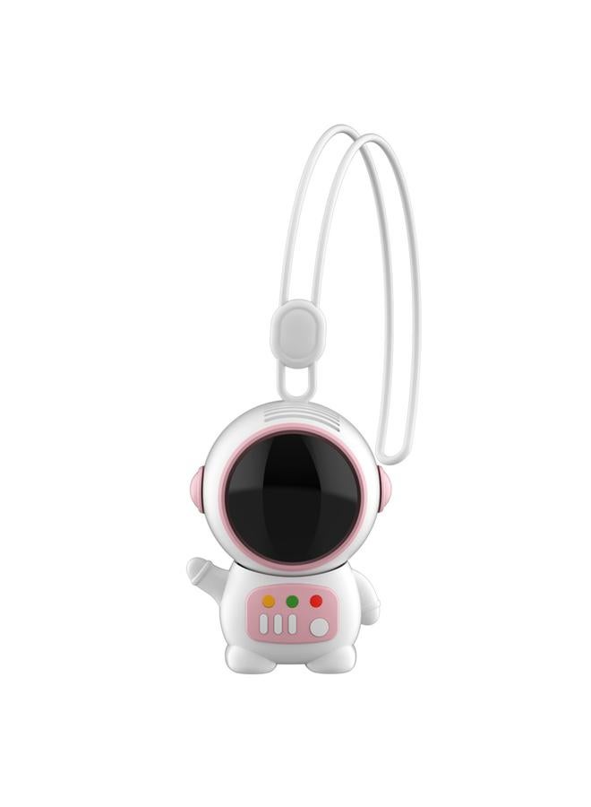 Loquat Portable Neck Fan 2 Speeds Bladeless Mini Hanging Neck Fan USB Rechargeable Personal Handheld Fan for Indoor Outdoor Astronaut Shape Pink - Image 2