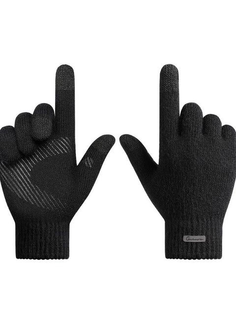 Men's Warm Windproof Plush Anti-skid Casual Business Gloves