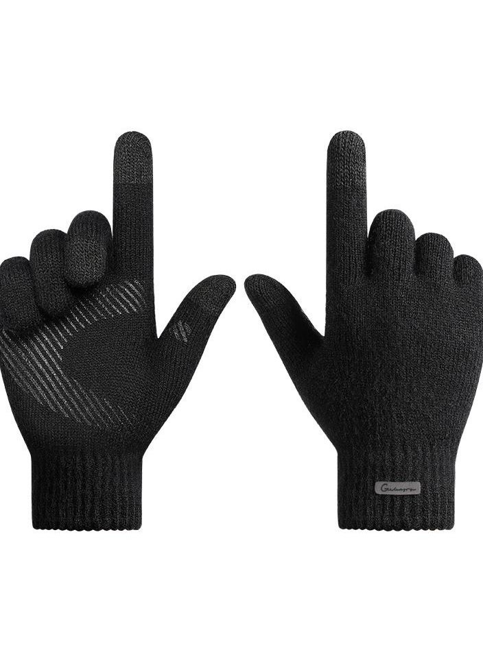 Golovejoy - Men's Warm Windproof Plush Anti-skid Casual Business Gloves - Image 1