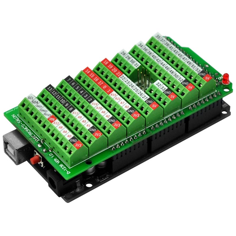 Electronics-Salon Screw Terminal Block Breakout Module, for Arduino MEGA-2560 R3. - Image 1