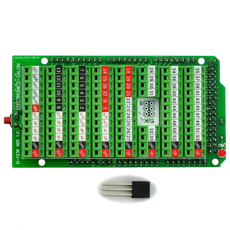 Electronics-Salon Screw Terminal Block Breakout Module, for Arduino MEGA-2560 R3. - Image 2
