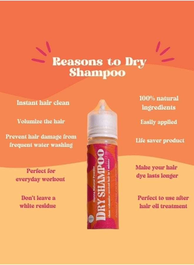 Donna - Donna Dry Shampoo - All Hair Types |Hair Style | Tropical Citrus | Eco Friendly|Natural powder Dry shampoo - Image 1