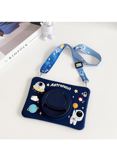 360 Rotating Astronauts For Apple Ipad5/10.9/10.2 Huawei V7 Samsung A9T295 Lenovo Vivo-Color:Single Inclined Long Rope (excluding Shell)-Applicable Model:SX-Tab A7Lite/T220/T225(8.7 Inch)