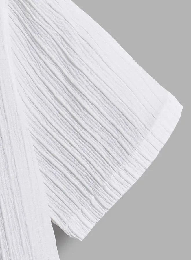 Styli Styli Texture Short Sleeve Buttoned Shirt