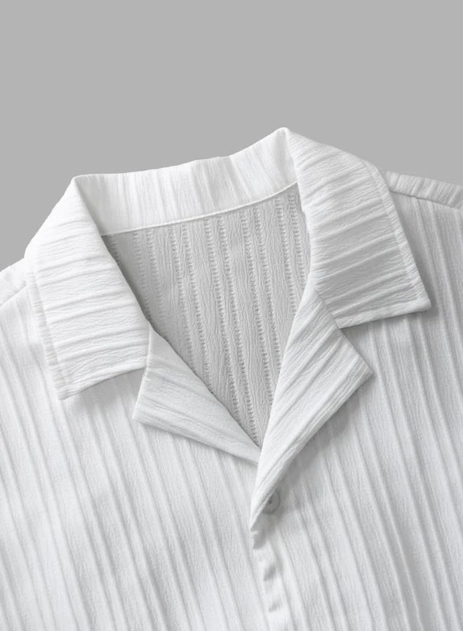 Styli Styli Texture Short Sleeve Buttoned Shirt