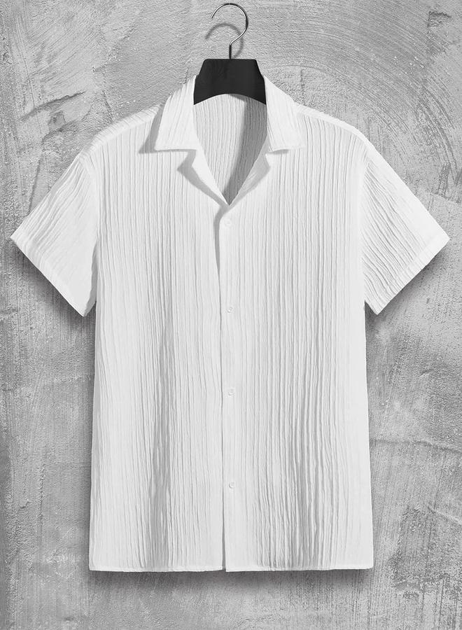 تايك تو قميص بأزرار بأكمام قصيرة بنقشة ستايلي - Image 1