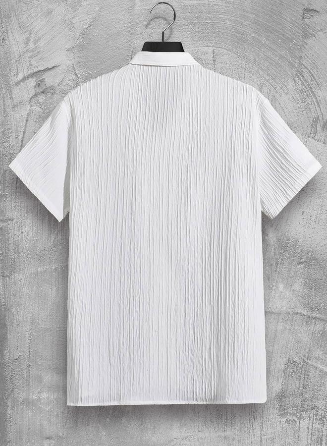 تايك تو قميص بأزرار بأكمام قصيرة بنقشة ستايلي - Image 2