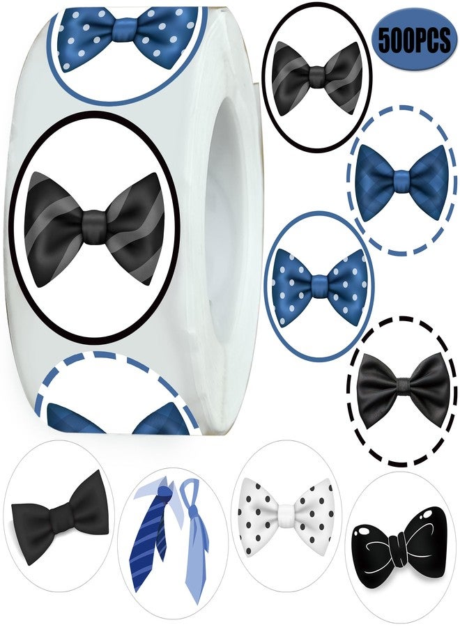CupaPlay 500PCS Bow Tie Stickers Party Favors-Little Man Sticker Party Supplies Decorations Birthday Baby Shower Party Gifts Class Prize - Image 2