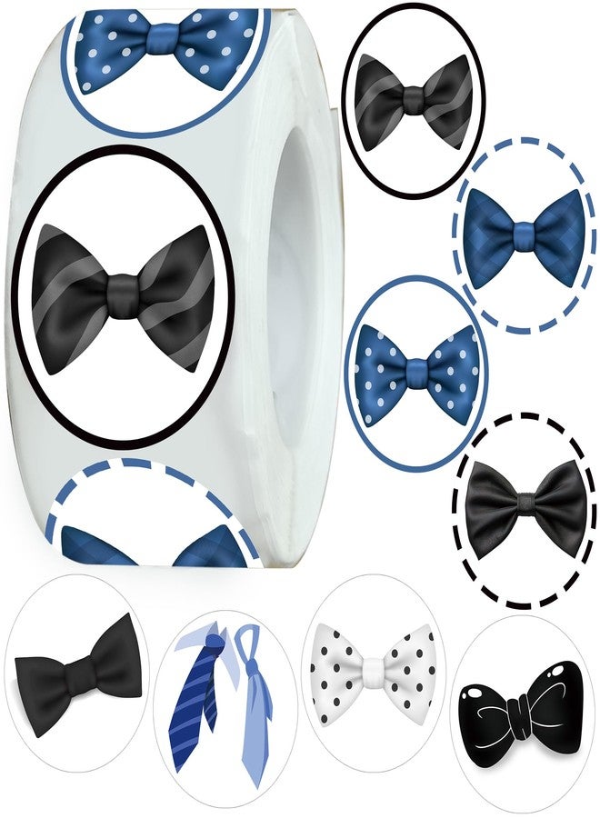 CupaPlay 500PCS Bow Tie Stickers Party Favors-Little Man Sticker Party Supplies Decorations Birthday Baby Shower Party Gifts Class Prize - Image 1