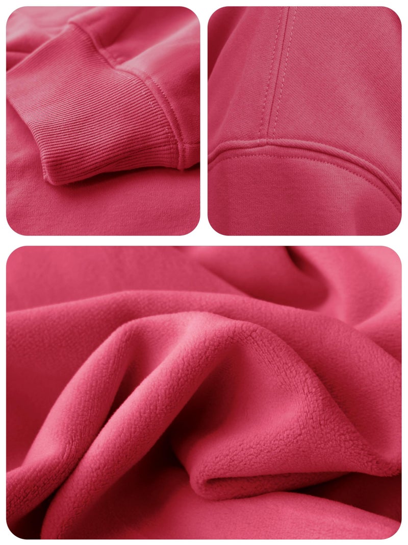 VIUTIL Womens Oversized Hoodies Fleece Loose Hooded Sweatshirt Fall Winter Outfits 2026 Trendy Clothes, Watermelon Red, Medium - Image 3